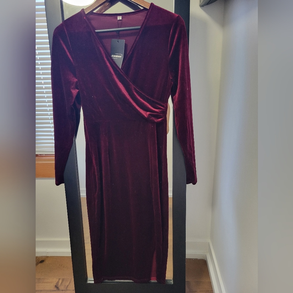 Elegant Red Wrap Dress